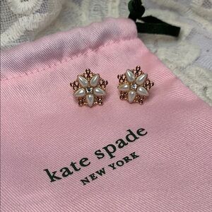 Kate Spade Chantilly Charm Stud Earrings Rose Gold